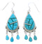Turquoise Jewelry Southwest Silver Hook Dangle Earrings MW66592